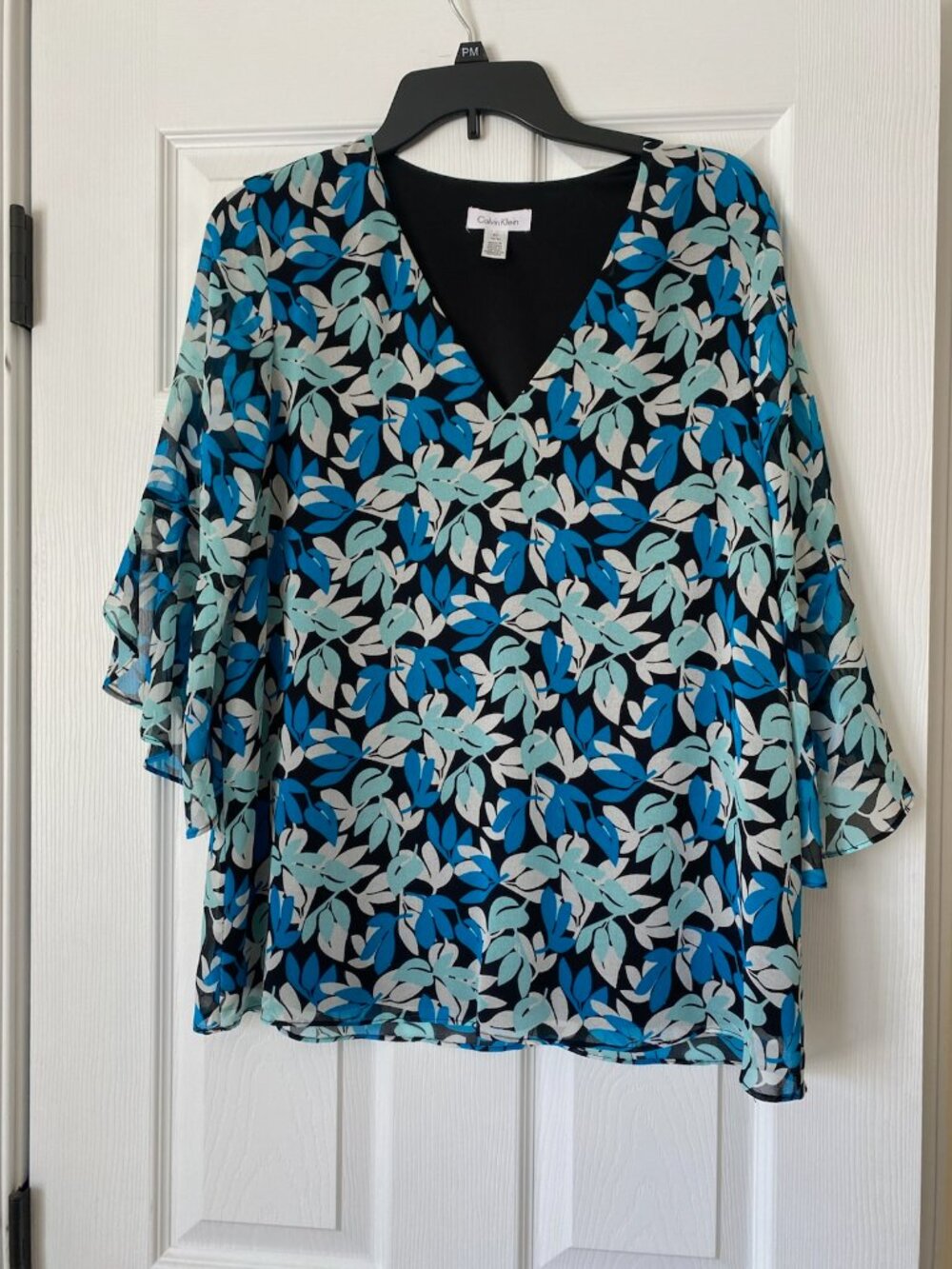 Calvin Klein Blue and Black Blouse